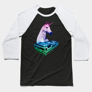 Unicorn DJ Rainbow Baseball T-Shirt